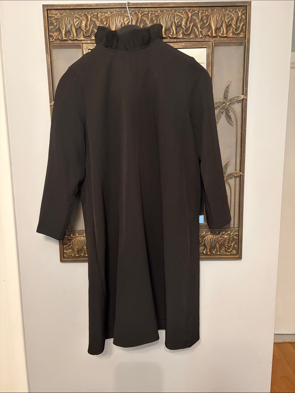 Tuckernuck Black Ruffle-Neck Dress